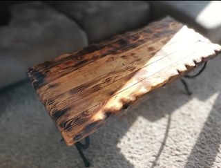 MESA MADERA PINO CON ESTRUCTURA DE HIERRO