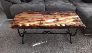 MESA MADERA PINO CON ESTRUCTURA DE HIERRO