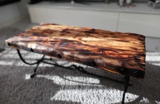 MESA MADERA PINO CON ESTRUCTURA DE HIERRO