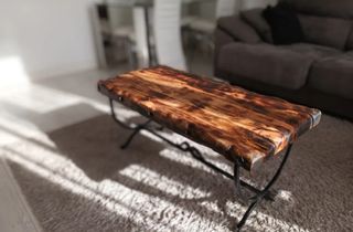 MESA MADERA PINO CON ESTRUCTURA DE HIERRO