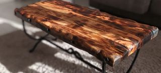 MESA MADERA PINO CON ESTRUCTURA DE HIERRO