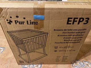 brasero leña con parrilla sin estrenar. Barbacoa