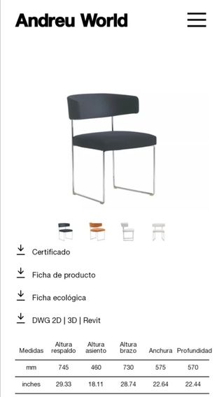 Quedan  4Sillas. Andreu world. Modelo Tauro. Unida