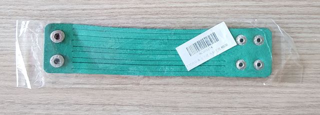 Bracciale in pelle/strass verde prato