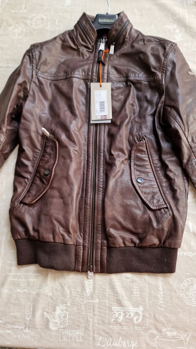 Giubbotto giacca napapijri pelle L 