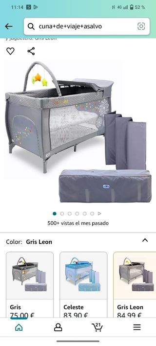 Cuna de viaje asalvo más colchón .