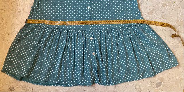 abito verde acqua a pois/pois