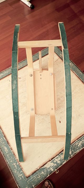 Caballito balancín antiguo de madera 