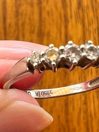 anillo 5 diamantes oro blanco