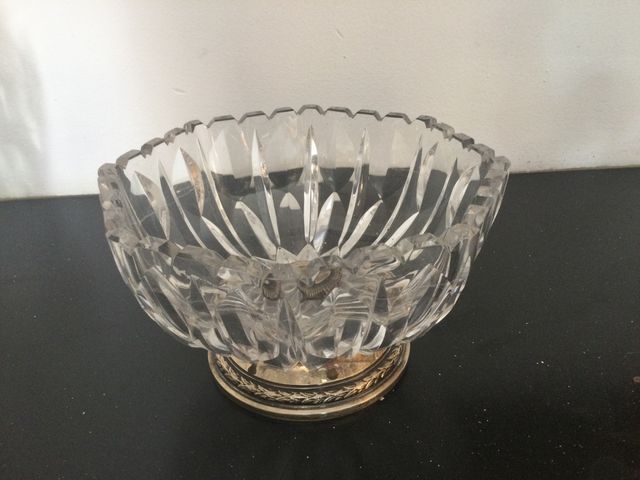 Frutero de plata y cristal