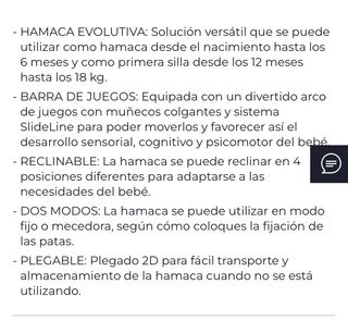 hamaca evolutiva hooplà marca chicco