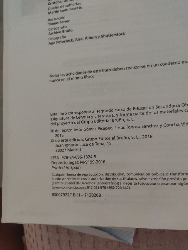 Libro Lengua y literatura EDT. Bruño 2 eso