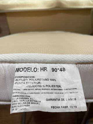 colchon miniCuna Doco bebe 90x48