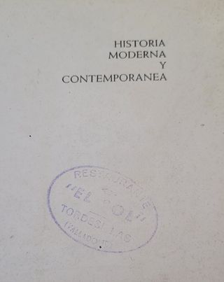 Historia Moderna y Contemporánea 1971 Roig Ortega