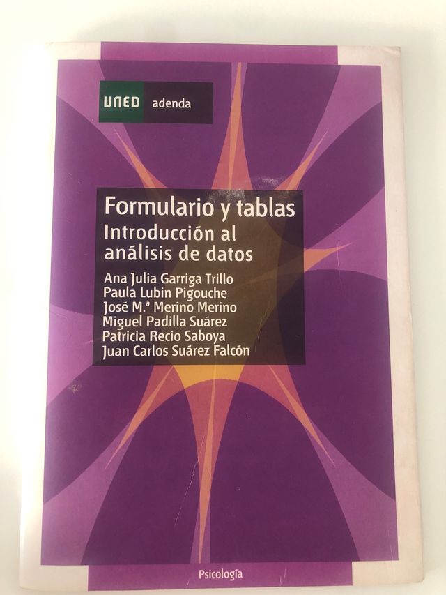 Formulario y tablas Análisis Datos Uned
