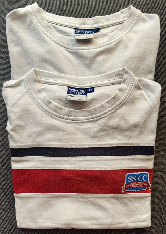 Uniforme escolar: camiseta de algodón blanca
