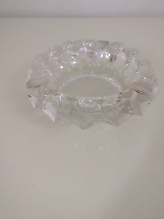 CENICERO CRISTAL Y PLATA