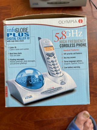 telefono inalambrico diseño globo de mensajes LED