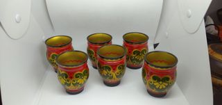 Bicchieri in legno dipinti a mano - Russia
