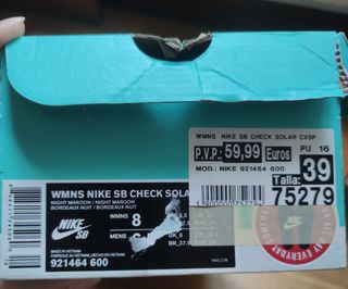 wmns nike sb check solar 39 granates