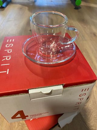 8 tazas de cafe transparente