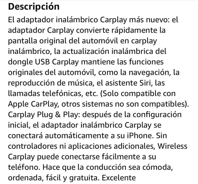 adaptador inalambrico CarPlay (woibugee)