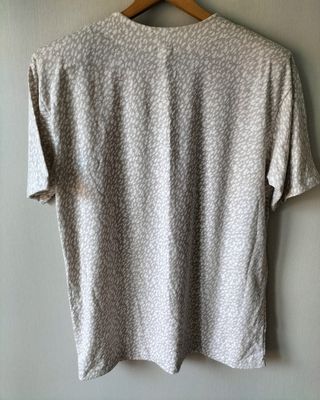 Camiseta manga corta mujer blanca marrón