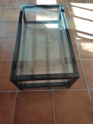 Mesa centro madera y cristal