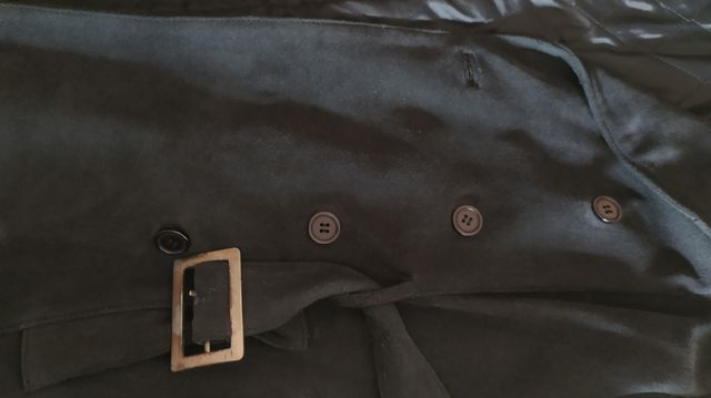 Chaquetón Ante PIEL azul marino cruzado