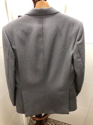 Traje gris Lamberman de lana pura con chaleco