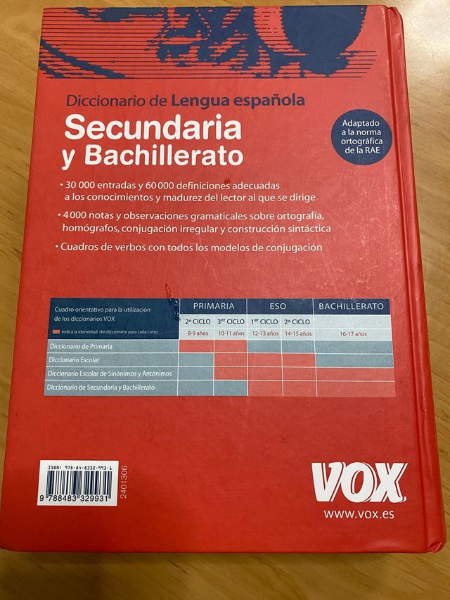 Diccionario secundaria y Bachillerato