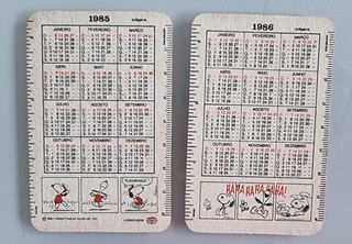 9 Calendários SNOOPY - anos 80