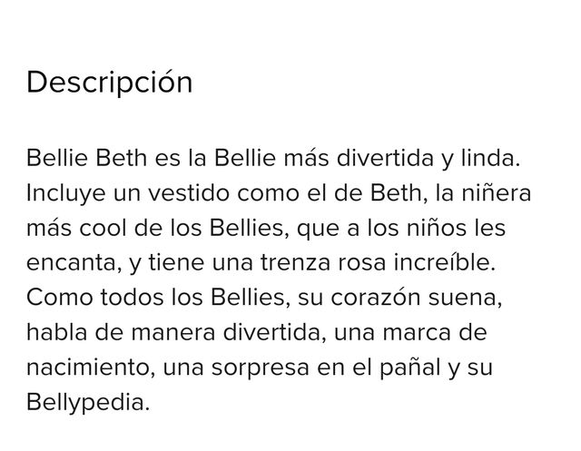 Muñeca BELLIE Bellie Beth