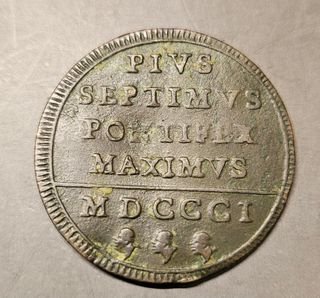 Moneta Baiocco 1801 Stato Pontificio