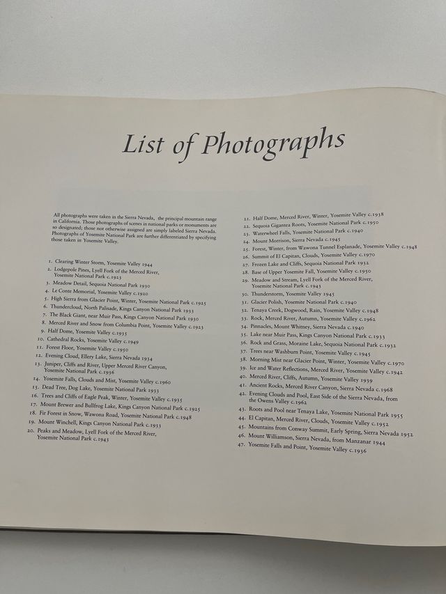 libro Ansel Adams Yosemite and the range of light