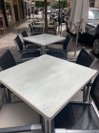 mesas terraza y sillas  en conjunto o separado