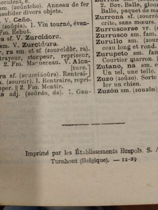Diccionario francés de 1929