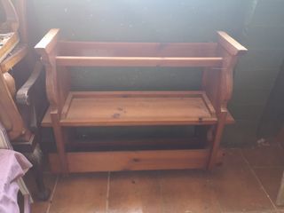 Mesas de bodega madera maciza con bancos