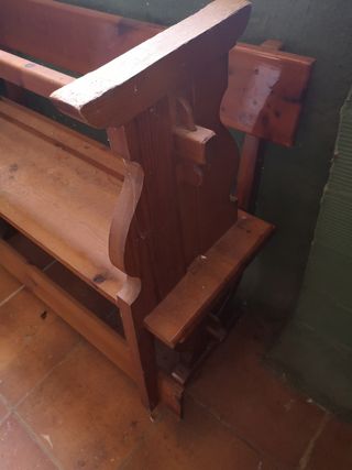 Mesas de bodega madera maciza con bancos