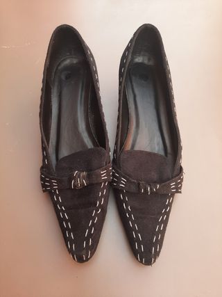 Zapatos Negros de antelina