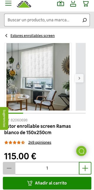Estor enrollable Screen Ramas Blanco