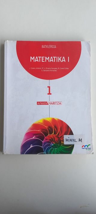 Matematika 1 Batxilergoa ANAYA