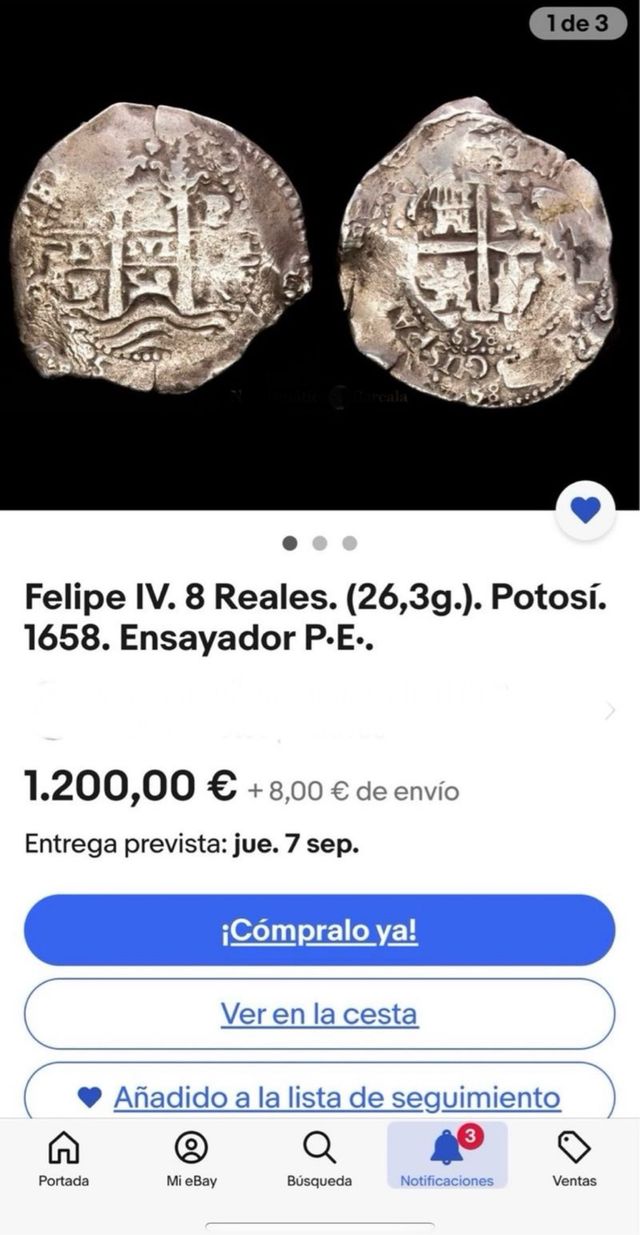 8 reales macuquinos 1657 DE POTOSI rebajado!!!!