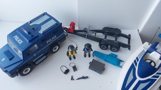 Playmobil 5187 coche policía + lancha 