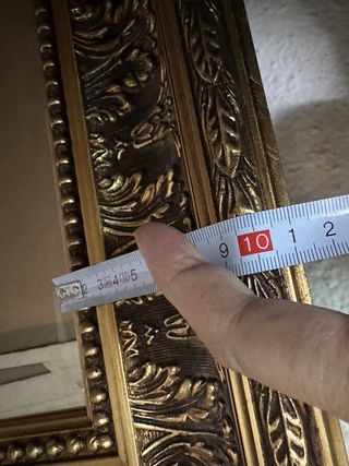 Espejo grande dorado con marco de madera