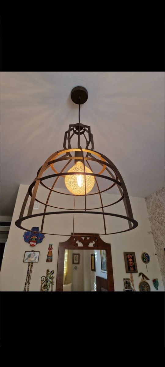 LAMPARA JAULA CON BOMBILLA INCLUIDA