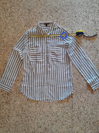 Camisa rayas negra manga larga EXPRESS. 