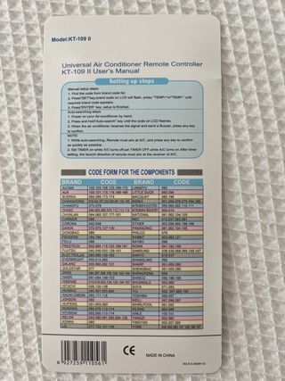 Mando a distancia Universal KT109II