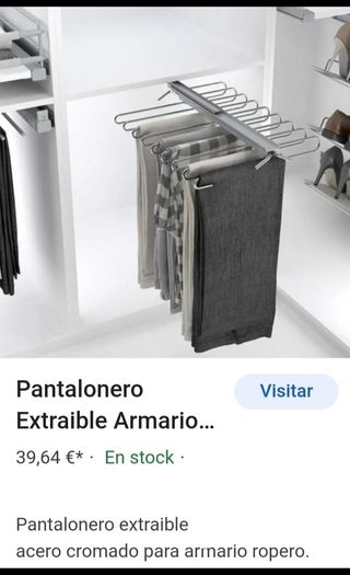 Pantaloneros extensibles para armario.
