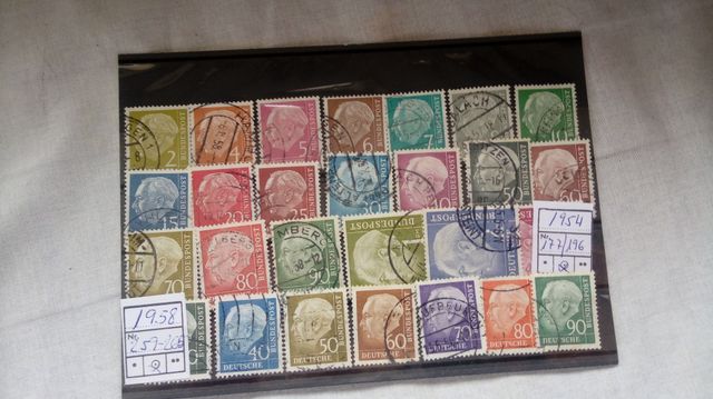 ALEMANIA FEDERAL 27 SELLOS USADOS 1954/1958 T.HEUS